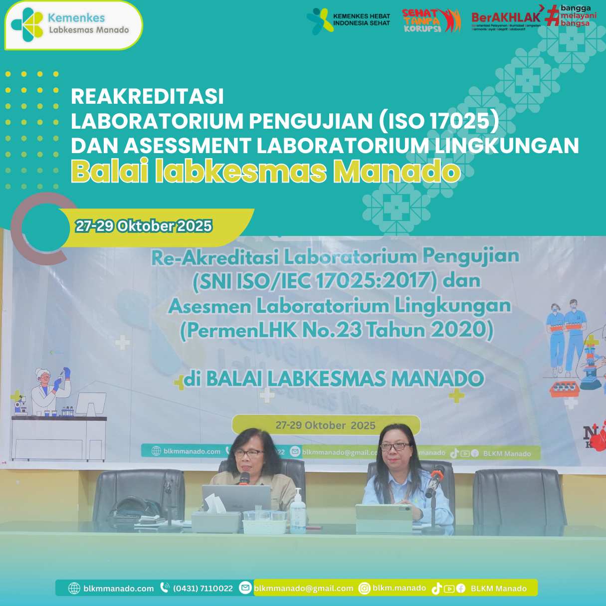 Reakreditasi Laboratorium Pengujian (ISO 17025)  dan Asessmen Laboratorium Lingkungan 