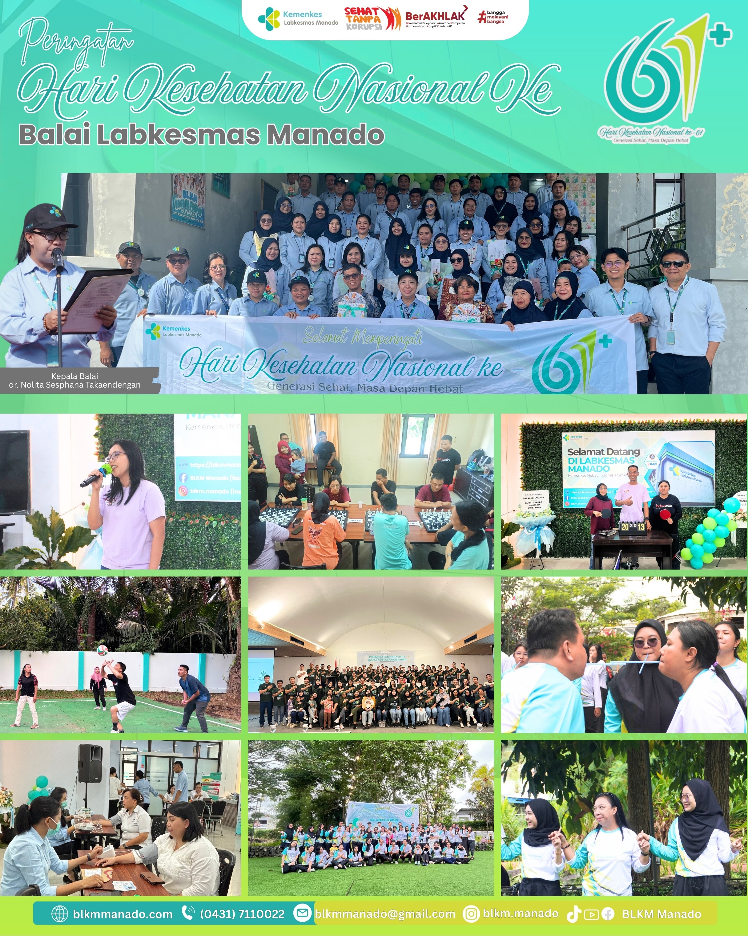 Peringatan Hari Kesehatan Nasional Ke-61 Balai Labkesmas Manado