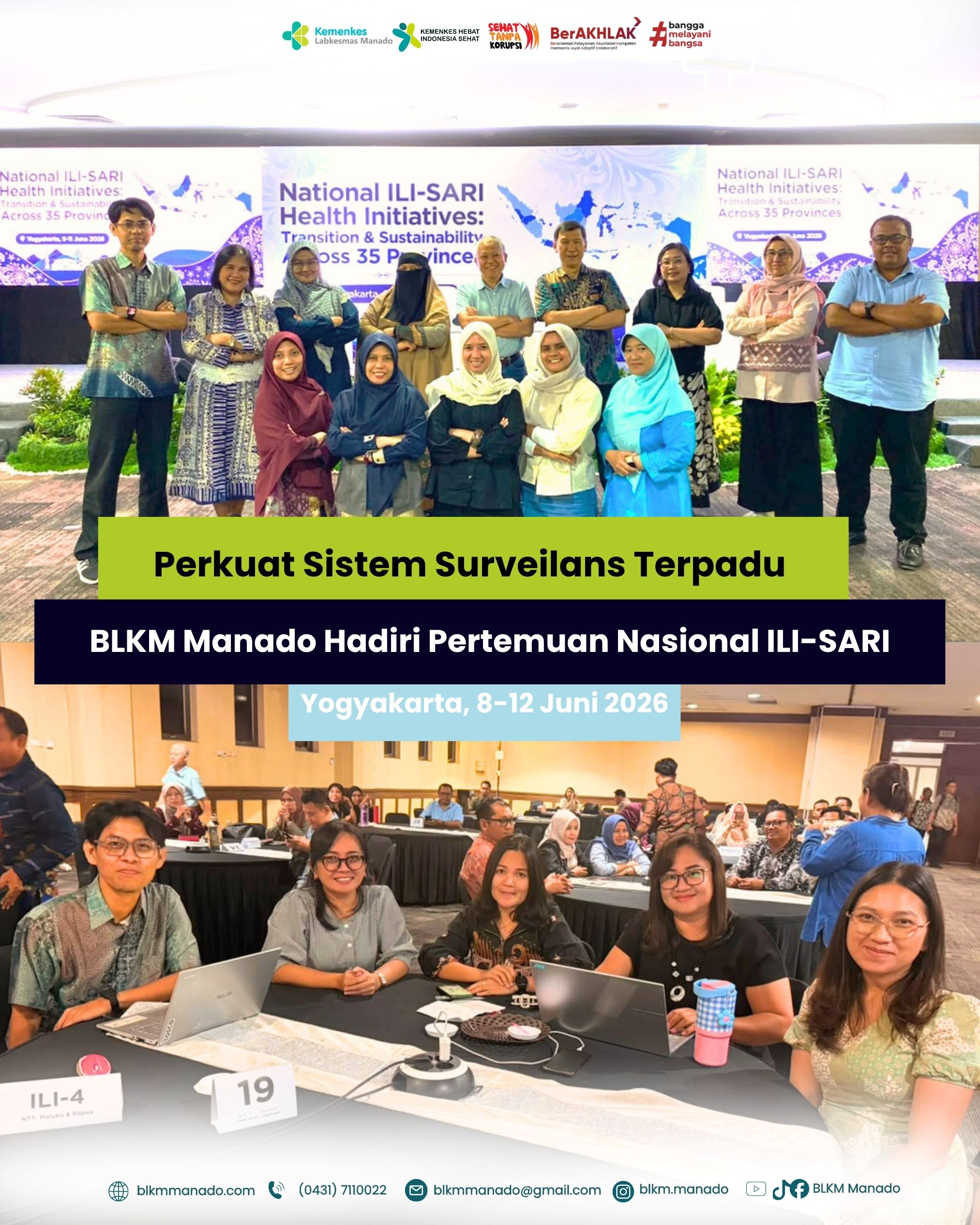 Perkuat Sistem Surveilans Terpadu, BLKM Manado Hadiri Pertemuan ILI SARI di Yogyakarta