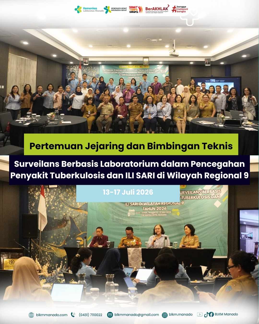 Perkuat Jejaring Surveilans Berbasis Laboratorium, BLKM Manado Bekerjasama dengan Direktorat Tata Kelola Pelayanan Kesehatan Primer Kementerian Kesehatan Dalam Tingkatkan Kesiapsiagaan Tuberkulosis dan ILI-SARI di Wilayah Regional IX