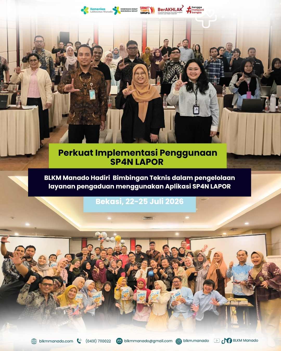 Perkuat Implementasi Penggunaan Aplikasi SP4N LAPOR, BLKM Manado Hadiri Kegiatan Bimbingan Teknis  dalam  dalam Pengelolaan Layanan Pengaduan Menggunakan Aplikasi SP4N LAPOR